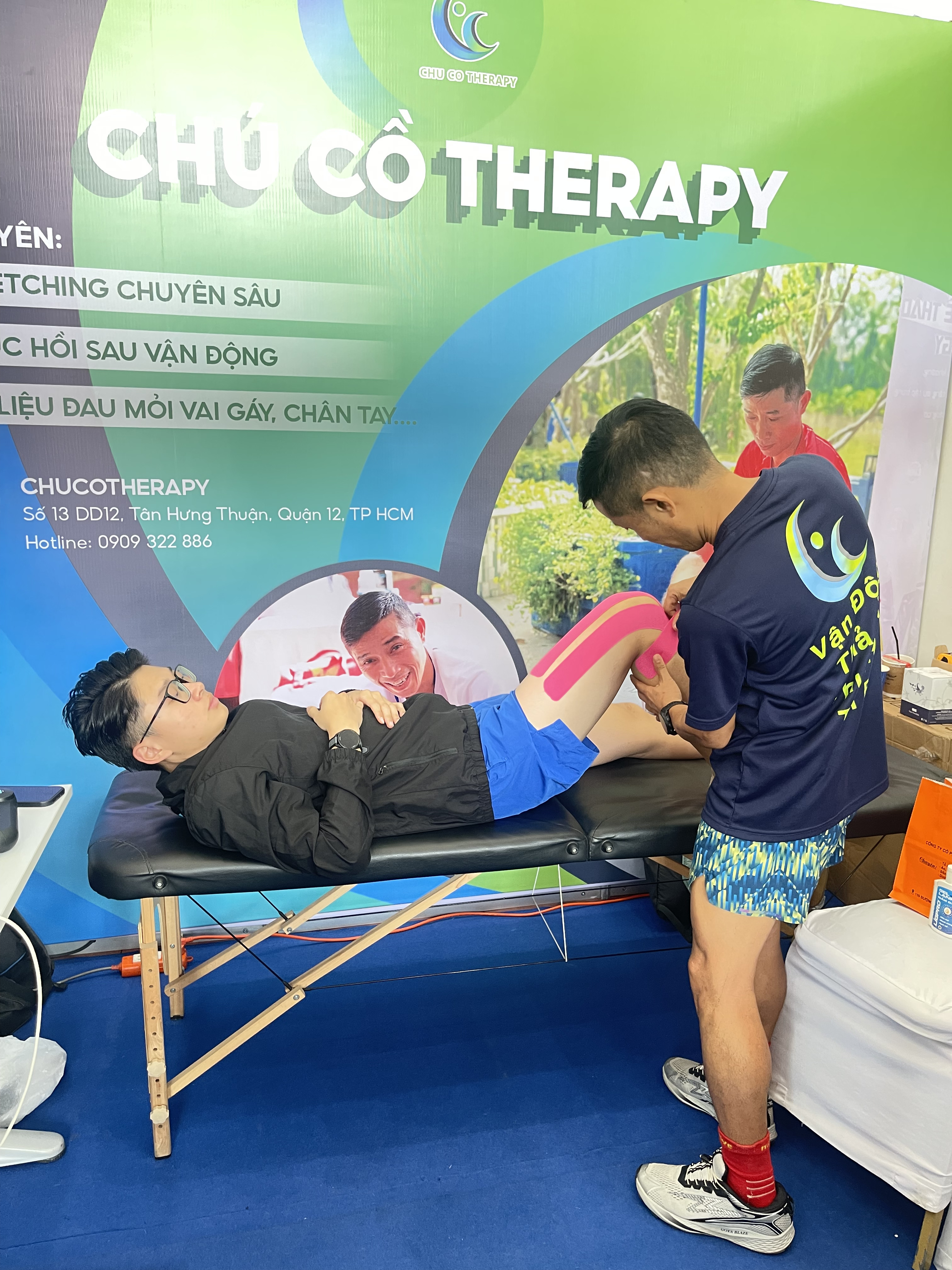 Buổi trị liệu thực tế tại sự kiện thể thao