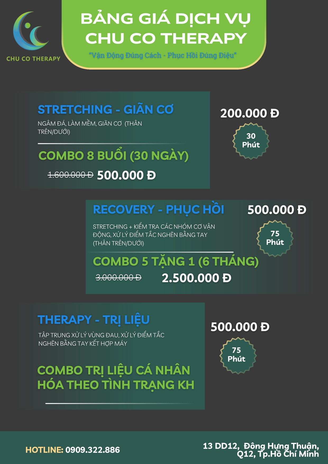 Chu Co Therapy Pricing